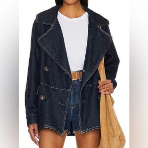 FREE PEOPLE Denim Car Coat Size Medium